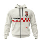 Saco Honda con cierre y capucha XR5 Honda XR blanco unisex