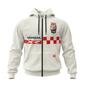 Saco Honda con cierre y capucha XR5 Honda XR blanco unisex