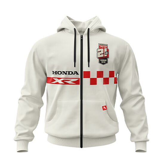 Saco Honda con cierre y capucha XR5 Honda XR blanco unisex