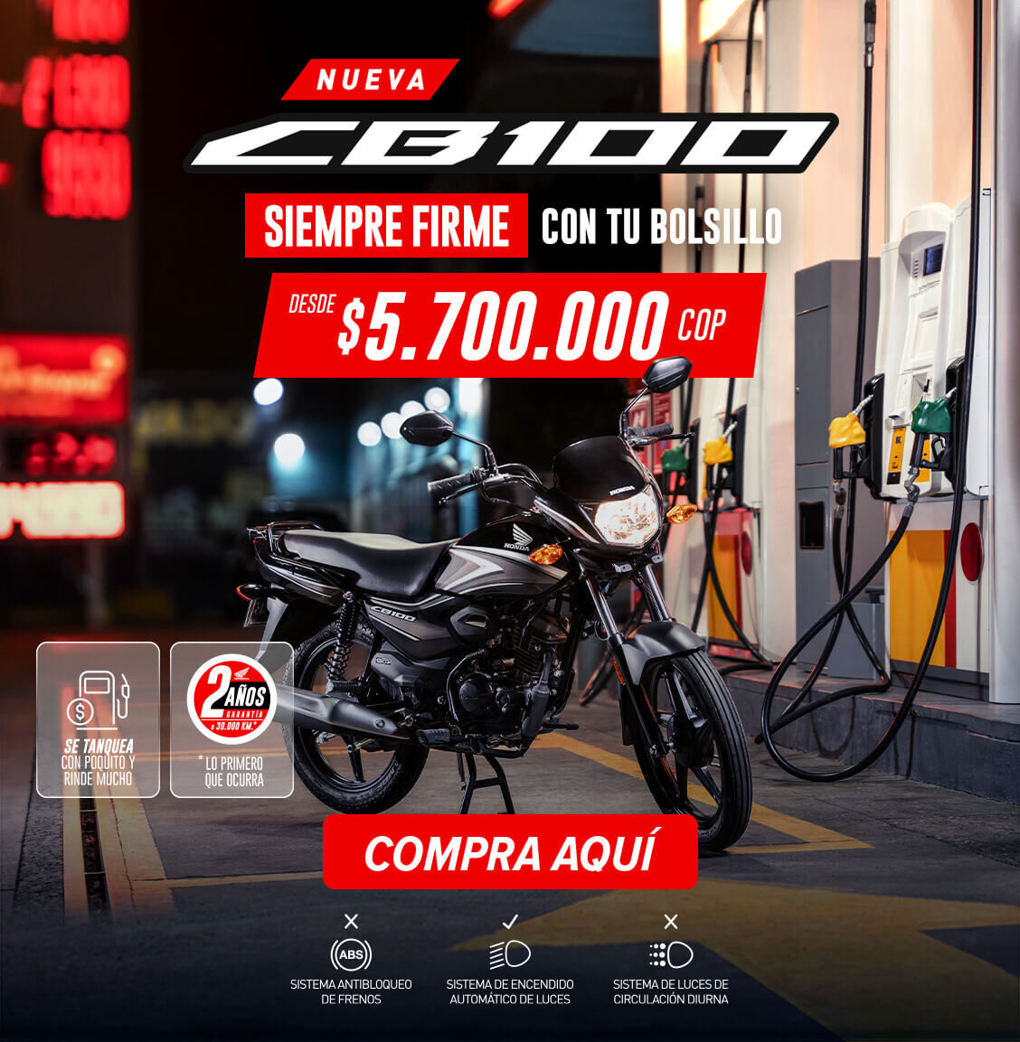 Nueva Honda CB 100 Siempre firme