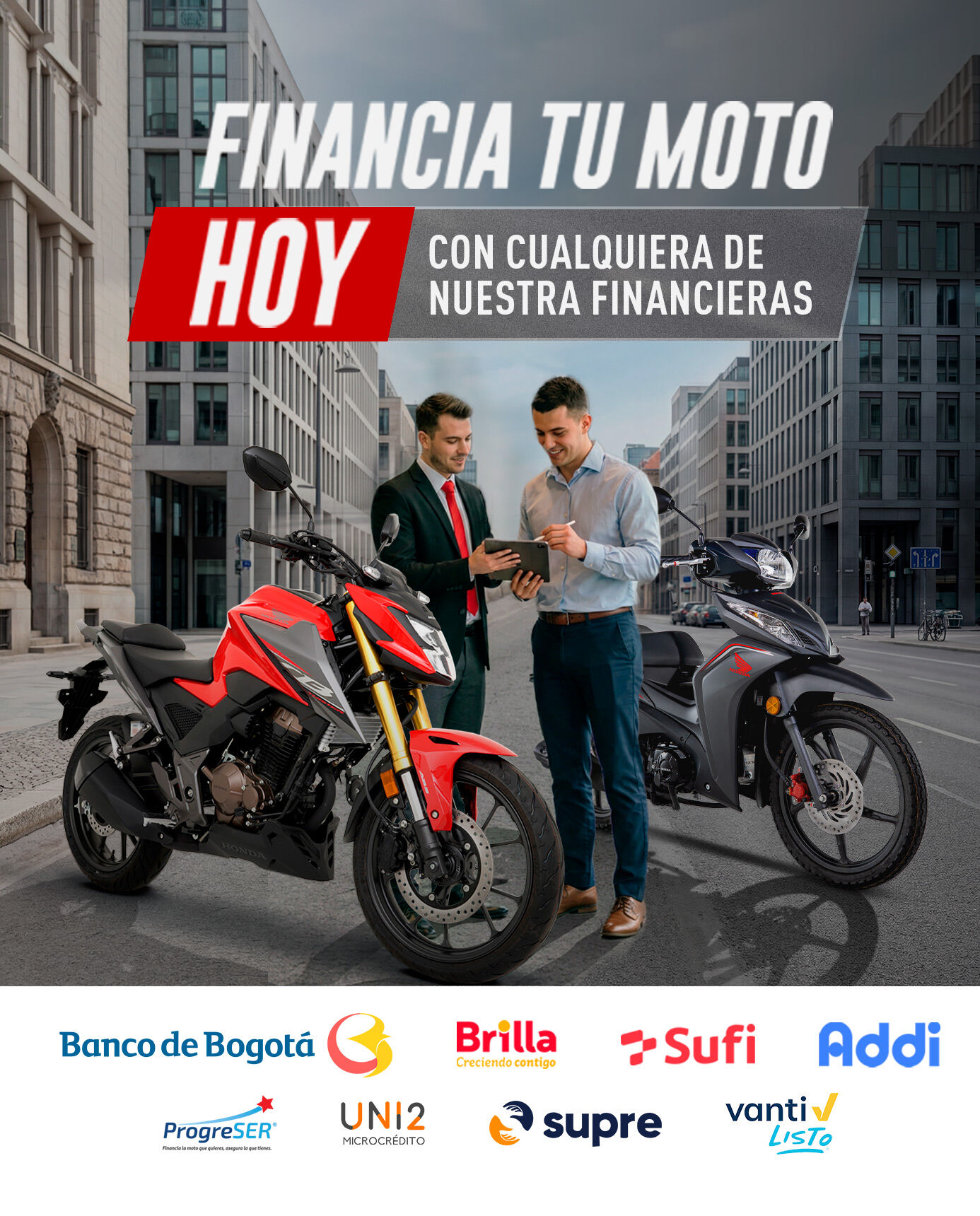 Financia tu moto Honda con nuestras financieras