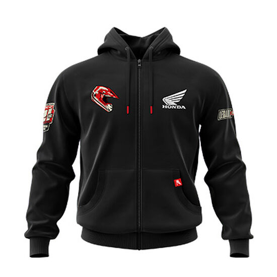 Saco Honda con cierre y capucha XR4 RACING negro unisex